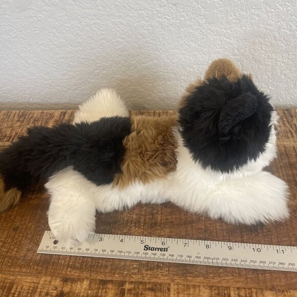 Aurora Calico Kitten Cat Plush Flopsies Pink Bow Blue Eyes Esmeralda Animal Bell - Picture 6 of 8